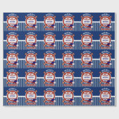 00e verjaardag - Baseball - Donkerblauw Cadeaupapier (Vlak)