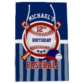00e verjaardag - Baseball - Donkerblauw Medium Cadeauzakje (Voorkant)