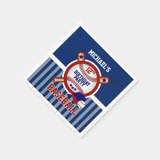 00e verjaardag - Baseball - Donkerblauw Servet (Hoek)