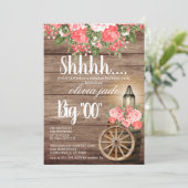 00e verjaardag - Houten Vat en Koraalbloemen Kaart (Staand voorkant)