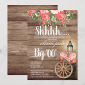 00e verjaardag - Houten Vat en Koraalbloemen Kaart (Voorkant / Achterkant)