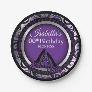 00e verjaardag   Paarse hoge leidinggevende functi Papieren Bordje