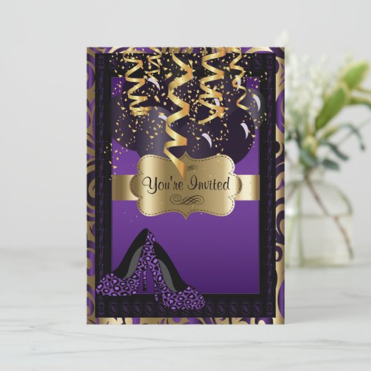 00e verjaardag | Paarse hogedrukluipluipaard Kaart (Staand voorkant)