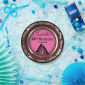 00e verjaardag | Roze luipaard op hoge hoogte Papieren Bordje (Feest)