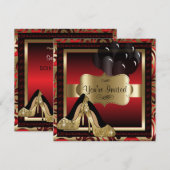 00e verjaardag | Uitnodiging op hoge niveau voor r (Voorkant / Achterkant)