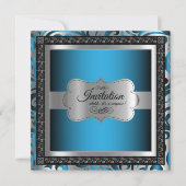 00e verrassingsdag | Blue Metallic & Silver Kaart (Voorkant)