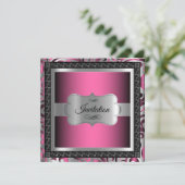 00e verrassingsdag | Roze metalen en zilver Kaart (Staand voorkant)