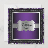 00e verrassingsverjaardag | Paarse metalen en zilv Kaart (Voorkant)