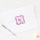 00ste verjaardag | DIY-tekst | Roze Vierkante Sticker (Envelop)