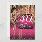 00ste Verjaardag Meisje Cocktail Party | Heet Roze Kaart (Voorkant)