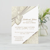 00ste Vintage Crème Witte Jubileumcollectie Kaart (Staand voorkant)