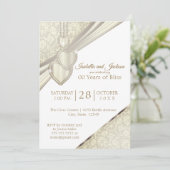 00ste Vintage Ivoor Crème Jubileumeditie Kaart (Staand voorkant)