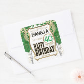 00th Birthday Name and Age - Green Vierkante Sticker (Envelop)