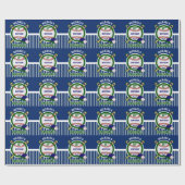 00th Birthday Party - Baseball - Donkergroen Cadeaupapier (Vlak)