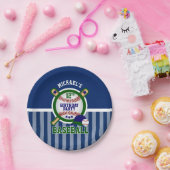 00th Birthday Party - Baseball - Donkergroen Papieren Bordje (Feest)