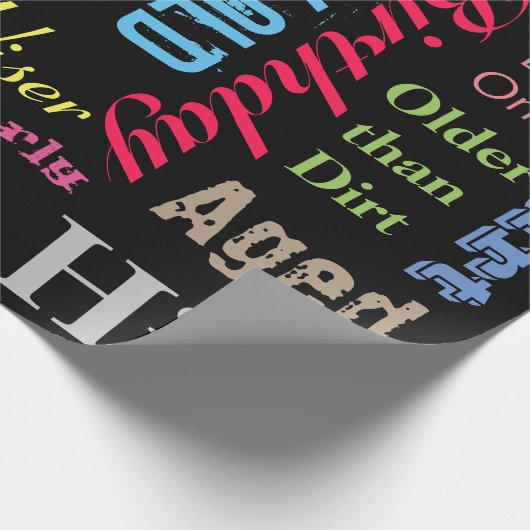 00th Happy Birthday in een groot graffiti-ontwerp Cadeaupapier (Hoek)