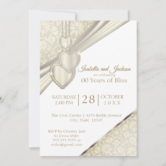 00th Vintage Cream Jubileumdesign Kaart (Voorkant)