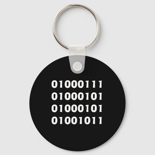 01000111 01000101 01000101 0100101011 SLEUTELHANGER (Voorkant)