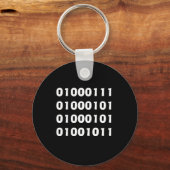 01000111 01000101 01000101 0100101011 SLEUTELHANGER (Voorkant)