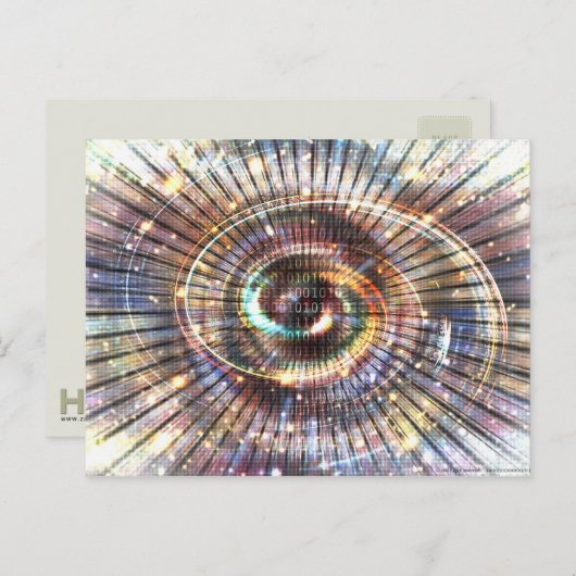 0100101010001101 (deel 2) | code binaire cyberspac briefkaart (Voorkant / Achterkant)