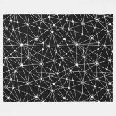 010316 Netwerk - White on Black Fleece Deken (Voorkant (Horizontaal))