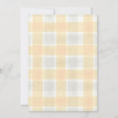 010 Amber 020 Fog Sun Plaid Stork Baby Shower Kaart (Achterkant)