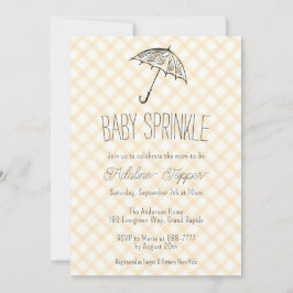 010 Amber Moderne Paraplu Gingham Baby Sprinkle Kaart
