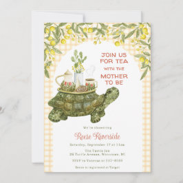 010 Amber Oranje Tuin Thee Schildpad Baby Shower Kaart