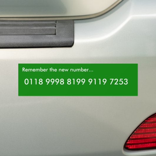 0118999819991197253 Bumpersticker (groen) (Op auto)