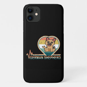 011 Retro Duitse herder hartslag  Case-Mate iPhone Case