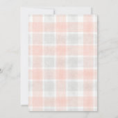 011 Terracotta 020 Fog Sun Plaid Stork Baby Shower Kaart (Achterkant)