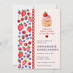 011 Terracotta Bessenvlek Cupcake Baby Shower Kaart