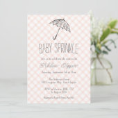 011 Terracotta Paraplu Gingham Baby Sprinkle Kaart (Staand voorkant)