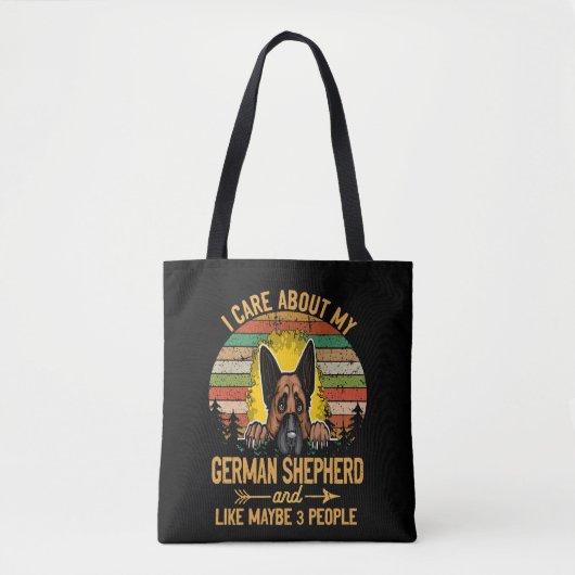 012 Ik geef om mijn Duitse herder en zoals misschi Tote Bag (Voorkant)