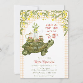 012 Koper Oranje Tuin Thee Schildpad Baby Shower Kaart
