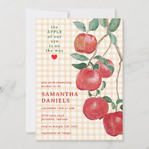 012 Koperen Appel van Ons Oog Gingham Baby Shower Kaart
