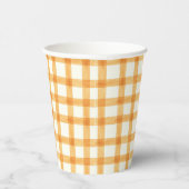012 Koperen Aquarel Gingham Papieren Bekers (Rechts)
