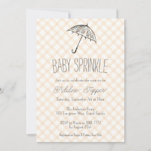 012 Koperen Moderne Paraplu Gingham Baby Sprinkle Kaart
