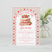 013 Chocolade Aardbei Shortcake Baby Shower Kaart (Staand voorkant)