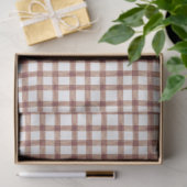 013 Chocolade Bruine Gingham Tissue Papier (Geschenk)
