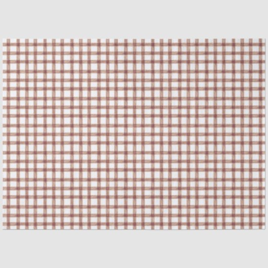 013 Chocolade Bruine Gingham Tissue Papier (Voorkant)