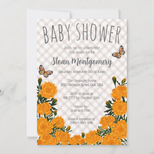 013 Chocolade Bruine Vlinder Marigold Baby Shower Kaart
