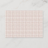 013 Chocolade Gingham Baby Shower Luier Raffle Informatiekaartje (Achterkant)