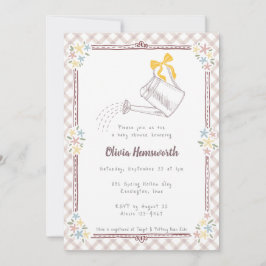 013 Chocolade Gingham Gietertje Baby Shower Kaart