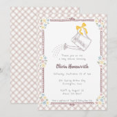013 Chocolade Gingham Gietertje Baby Shower Kaart (Voorkant / Achterkant)