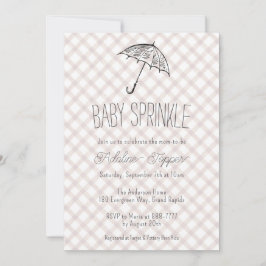 013 Chocolade Paraplu Gingham Baby Sprinkle Kaart