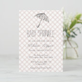 013 Chocolade Paraplu Gingham Baby Sprinkle Kaart (Staand voorkant)