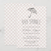 013 Chocolade Paraplu Gingham Baby Sprinkle Kaart (Voorkant / Achterkant)