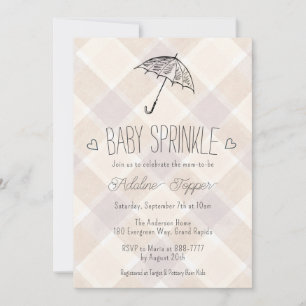 013 Chocolade Plaid Paraplu Babysprinkle Shower Kaart