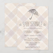 013 Chocolade Plaid Paraplu Babysprinkle Shower Kaart (Voorkant / Achterkant)